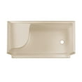 thumbnail image 6 of Aquatique 60" x 32" Single Threshold Shower Base With Right Hand Drain and Integral Left Hand Seat in Biscuit, 6 of 11