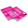 thumbnail image 5 of Welaxy desk drawer organizers tray dividers felt storage bin sturdy soft for office suppliers entryway catchall key holder makeup crafts pens decluttering 8-piece gift solution for mom(‎hot pink), 5 of 7