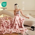 thumbnail image 4 of ROSEKIND ultra-soft 680GSM Faux Fur Ribbed Throw Blanket for Sofa & Bed, Cozy Gift for Adults & Friends, 50x60in, Tie-dye Pink, 4 of 8
