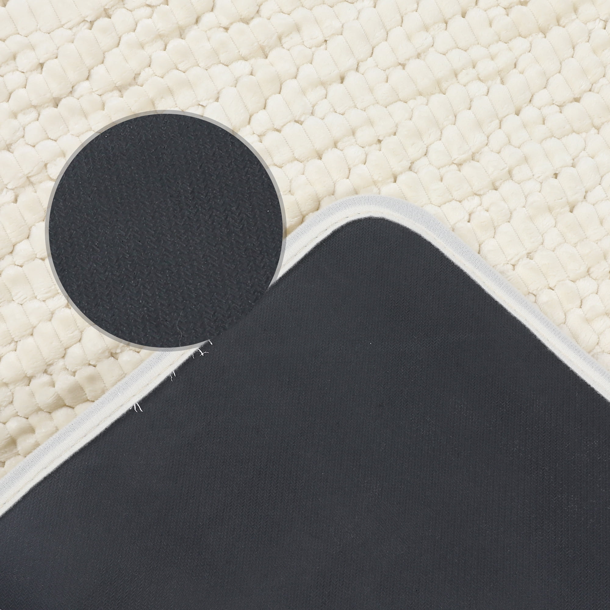 Unique Bargains Rubber Backing Quick Dry Bath Mat Beige 20" x 32"