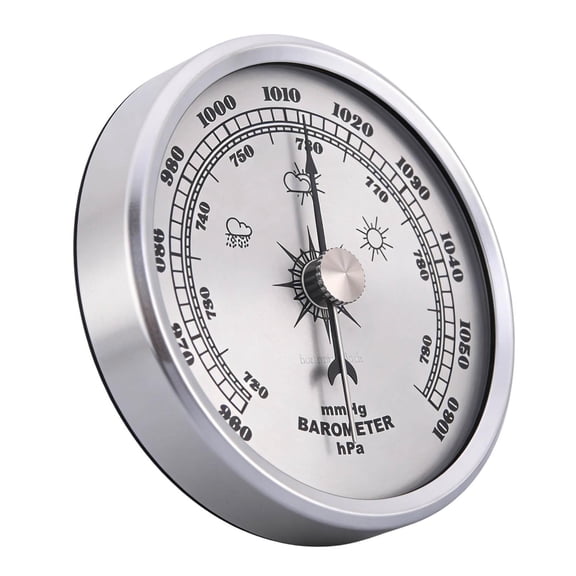 ZJNGJC 70Mm High Precision Barometer, Household Weather Instrument With Adjustable Calibration, Mechanical Barometer For Indoor Air Pressure Monitoring, Silver