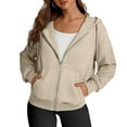 thumbnail image 2 of SAATLERI Hoodies for Women Full Zip Up Cropped Sweatshirts Jackets Casual Comfy Gym Tops Fall Outfits Winter Y2k Clothes 2029, 2 of 3