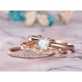 thumbnail image 5 of Vintage 2 Ct Moissanite Diamond Trio Wedding Ring Set In Rose Gold, 5 of 5