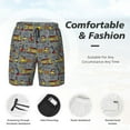 thumbnail image 4 of Kdxio Modern Excavator Print Men's Swim Trunks with Compression Liner 7 Inch Inseam Quick Dry Swim Shorts, 4 of 7