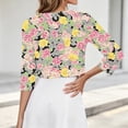 thumbnail image 7 of Axiiglly Cardigan for Women Summer Lightweight Floral 3/4 Sleeve Open Front Cropped Cardigan Loose and Breathable, S-2XL, 7 of 7