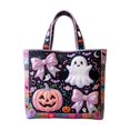 thumbnail image 2 of Halloween Quilted Tote Bag with Embroidery, Stylish Holiday Shoulder Purse for Women, Spooky Theme Daily Handbag for Fall Parties and Seasonal Outfits, 1Pack A, 2 of 7