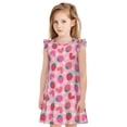 thumbnail image 1 of Fotbe Haear Strawberry Vestido de Dormir para Niñas de 3 a 10 Años, Mangas Cortas, Estilo Princesa, Pijama Camisón con Mangas Voladas-XX-Large, 1 of 6