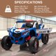thumbnail image 3 of Coche eléctrico infantil UTV 24V 4x4 2 plazas – 4 motores de 75W – control remoto – asiento de cuero – amortiguadores – música y luces – ideal para niños – color Blue police car, 3 of 6