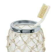 Better Homes & Gardens Nautical Glass Toothbrush Holder, Clear Finish, Beige, 1 Each, Adult
