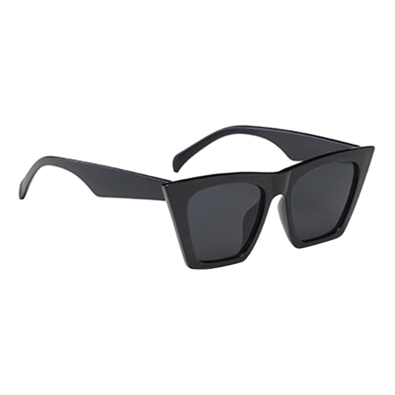 New! Black Cat Eye Mirrored Sunglasses Vintage Inspired Black Thick Retro-Vintage Cat-Eye Mirrored Sunglasses with  main image 4