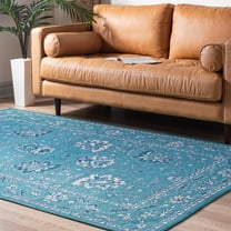 Unique Loom Lucerne Collection Area Rug - Aldstadt (4' 1" x 6' 1" Rectangle Blue/Gray)