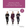 thumbnail image 2 of MeMoi Women's Velvet Racing Stripe Trim Long Sleeve Pajama Set - Womens - Female, 2 of 12