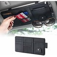 thumbnail image 1 of Organizador de visera para coche (negro), bolsa de almacenamiento de visera de cuero con cremallera, tarjetero de bolsillo multifuncional de 11,4 x 5,9 pulgadas, universal para M, 1 of 5
