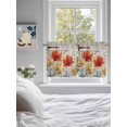 thumbnail image 3 of Retro Floral 2 Panel Kitchen Curtains for Small Windows, Red Yellow Tulips Barm Doors Farmhouse Wooden Bathroom Tier Curtain, Short Window Treatment for Bedroom/Living Room 55"x24", 3 of 6