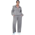 thumbnail image 3 of Lounge Sets For Women 2023 Oversized Half Zip Sweatshirt And Wide Leg Sweatpant 2 Piece Outfits Sweatsuit Tracksuit, 3 of 7