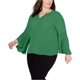 thumbnail image 1 of Blusa de manga acampanada I-N-C mujer verde medgreen 2X Pullover, 1 of 1