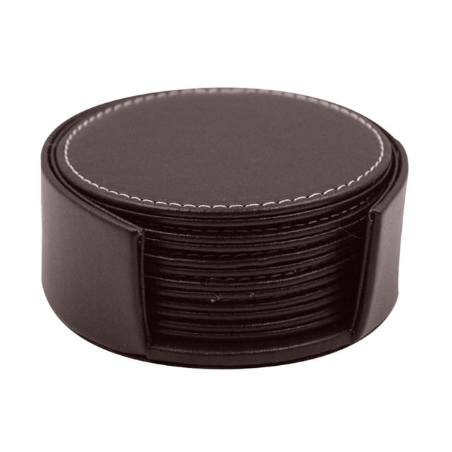 Posavasos de cuero PU marrón negro, mantel individual con aislamiento redondo, estera de taza de café resistente al calor, suministros para el hogar Noticed JJ18779-02