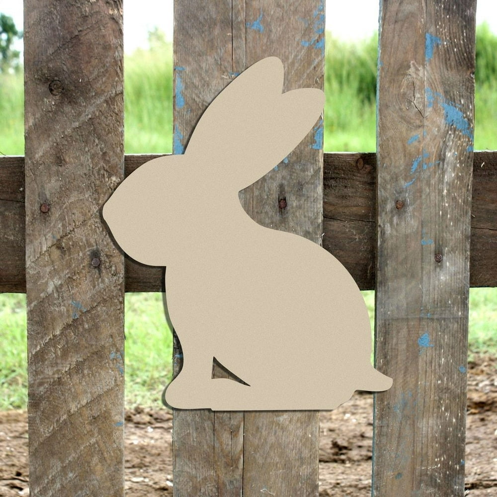 8" Wooden Bunny Rabbit Shape, Unfinished Wood Craft