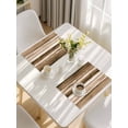 thumbnail image 5 of Brown Stripes Placemats Set of 8, Country Watercolors Gradient Texture Placemats for Dining Table, Place Mats for Kitchen Tabletop, Waterproof Wipeable Dining Table Mats Set, 5 of 9