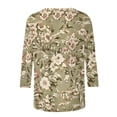 thumbnail image 5 of YUGYXL Women's 3/4 Sleeve Floral Graphic Shirts Plus Size Tunic Tops Boho Casual Crewneck Blouses Summer Dressy Shirts G Multicolor L, 5 of 5