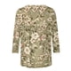 thumbnail image 5 of Mujeres Manga Larga Tops 3/4 Manga Floral Estampado Blusa, Cuello Redondo Camisa Casual para el Uso Diario de la Primavera, 5 of 5