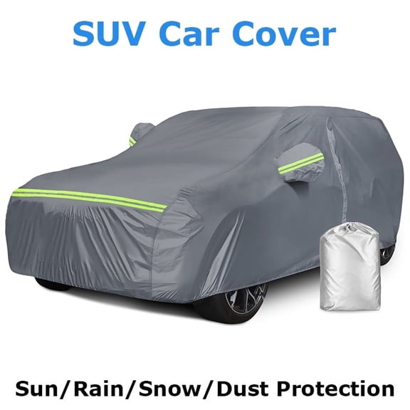 SUV Car Cover, PEVA Material, Universal Car Cover Waterproof All Weather with Door Zipper Universal Fit Buick Encore, Chevrolet Equinox, Blazer, Ford Escape, Bronco Sport etc (YL- lengths 187"）