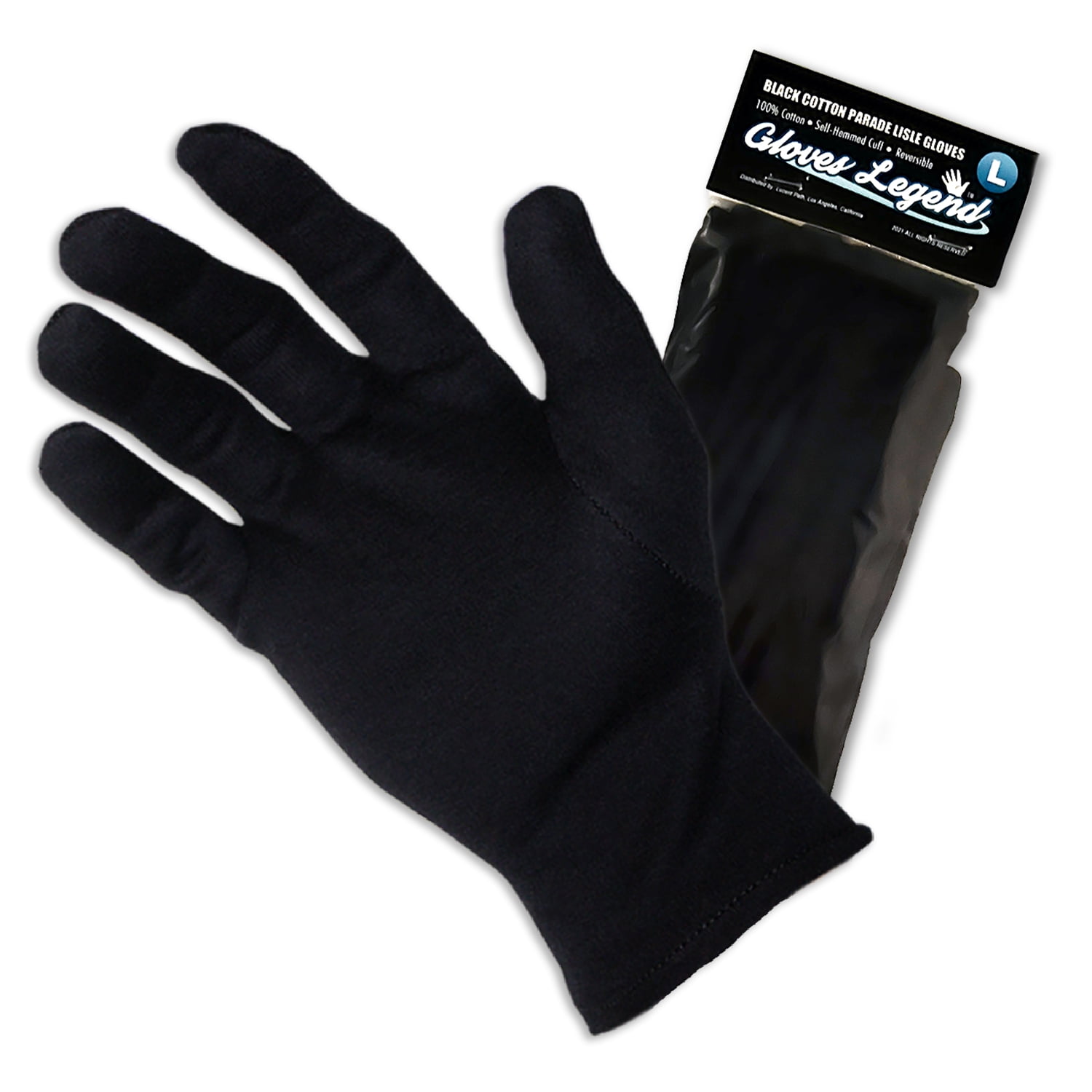 6 Pairs Gloves Legend Parade Fashion Inspection 100 Black Cotton Lisle Gloves Large