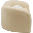 thumbnail image 4 of Maklaine Contemporary Beige Faux Shearling Teddy Fabric Loveseat, 4 of 16
