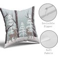 thumbnail image 3 of Winter Wildlife Deer Pillow Covers 16x16'''' Christmas Landscape Deers Snow Tree Ivory Gold Throw Pillows Set of 2 Soft Cotton Pillow Case (lzzlzz923071278IKRYR0), 3 of 6