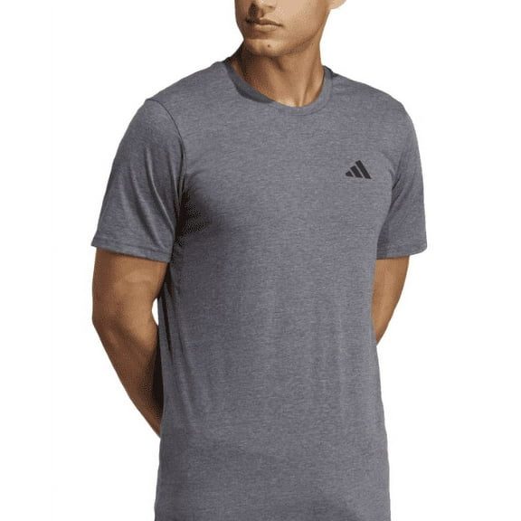 Men's adidas Train Essentials Feelready Training Tee Color: Silver Pebble Black Size: S