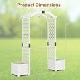 thumbnail image 3 of Gymax Garden Arbor w/ Planter Wooden Planter Arch w/ Trellis White, 3 of 10