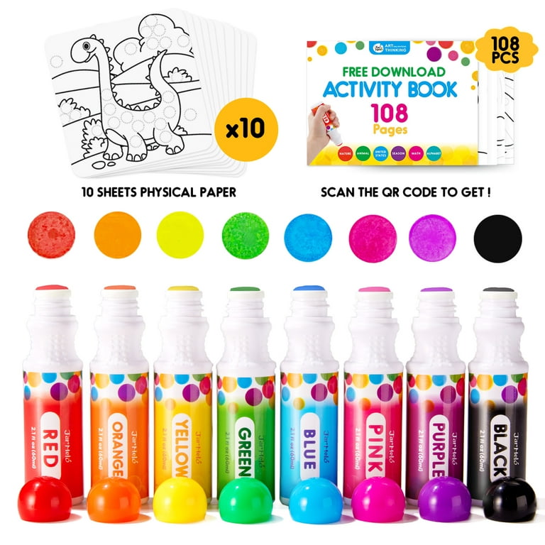 8 Colors Washable Dot Markers, Non-toxic Paint Dauber For Kids Toddlers  Free Painting - Paint Markers - AliExpress