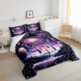 thumbnail image 4 of Juego de cama con estampado de plumas para niños y niñas,Purple Boho Dream Catcher All Season, 4 of 5