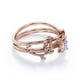 thumbnail image 3 of JeenMata Anillo de Bodas Solitario de Moissanita de Corte Redondo con Diseño de Enredadera de Hojas de 0,5 Quilates y 4 Puntas Engastado en Oro Rosa de 18 K sobre Plata, 3 of 5