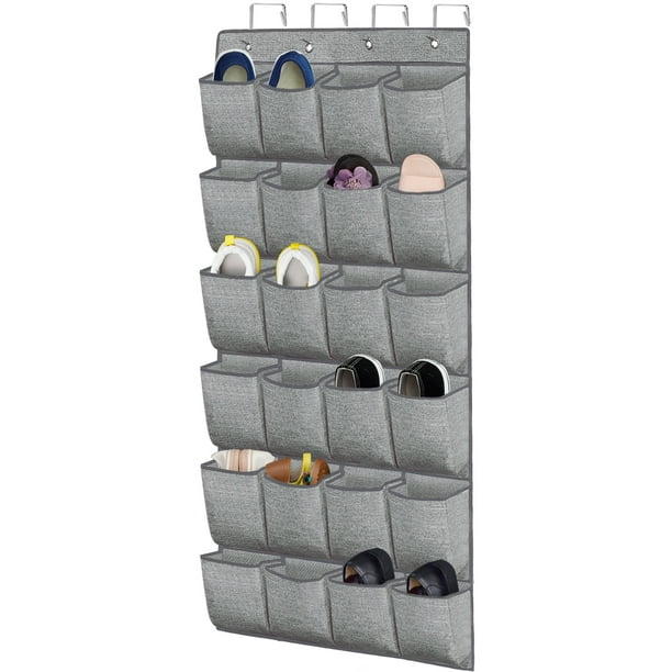 Homyfort Over the Door Shoe Organizer, Hanging Shoe Rack Storage Holder with 24 Fabric Pockets