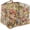 Blush Bloom, variant on Quilted Fabric Storage Basket with Handles – Boho Foldable Floral Organizer Bin for Home, Picnic, Shopping,