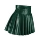 thumbnail image 5 of Faldas plisadas Prolriy para mujer, falda plisada de moda para mujer, falda de cuero de cintura alta, falda corta elegante de color sólido, faldas de mujer verde XL, 5 of 6