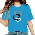 thumbnail image 1 of Funicet Chemises pour Femmes, Shorts pour Femmes, T-Shirt à Manches Courtes Col Rond Imprimé Décontracté Ample, Chemises à Manches Courtes pour Femmes, Chemises à Manches Courtes pour Femmes, 1 of 6