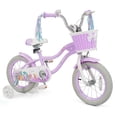 thumbnail image 1 of Costway Vélo pour Enfants 14 Pouces, Bicyclette pour Tout-Petits avec Roues Stabilisatrices, Freins à Main et à Rétropédalage Violet, 1 of 10