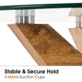 thumbnail image 6 of ivinta Round Glass Coffee Table, 31.5" Modern Small Center Table with Tempered Glass and MDF Legs for Living Room, Office, Tree (Natural Wood), 6 of 9