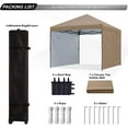 thumbnail image 4 of ABCCANOPY 10ft x 10ft Easy Pop up Outdoor Canopy Tent With 2 Side Walls, Khaki, 4 of 5