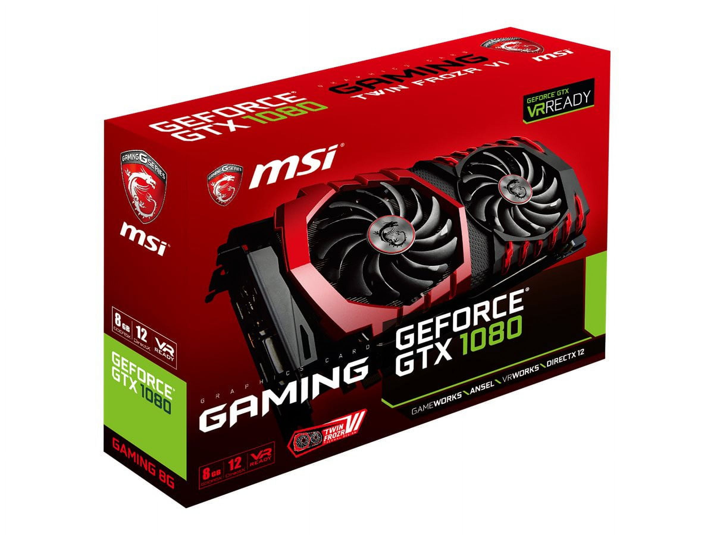 MSI Gaming GeForce GTX 1080 8GB GDDR5X SLI DirectX 12 VR Ready Graphics  Card (GTX 1080 GAMING X 8G)