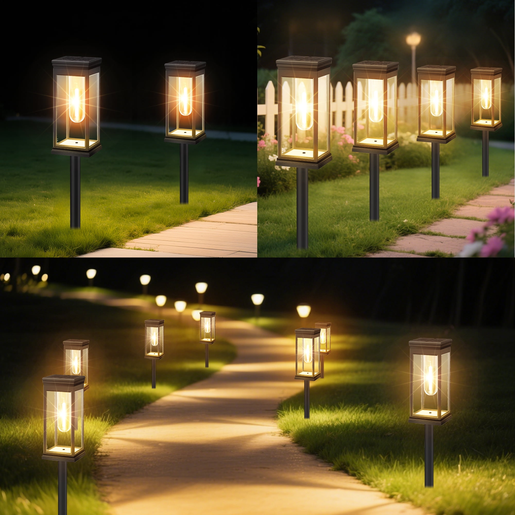 DAYBETTER Solar Pathway Lights Outdoor, 6 Pack Solar Powered Landscape Lights, IP65 Waterproof, Auto On/Off Outdoor Lights for Outside, Yard, Walkway, Patio, Garden