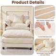 thumbnail image 6 of Accent Chair with Ottoman, Legahome 40"Wide Oversized Chenille Upholstered Lounge Chair, Comfy Reading Armchair with 3 Pillows, Barrel Chair Reading Chair for Living Room Bedroom, Beige, 6 of 8
