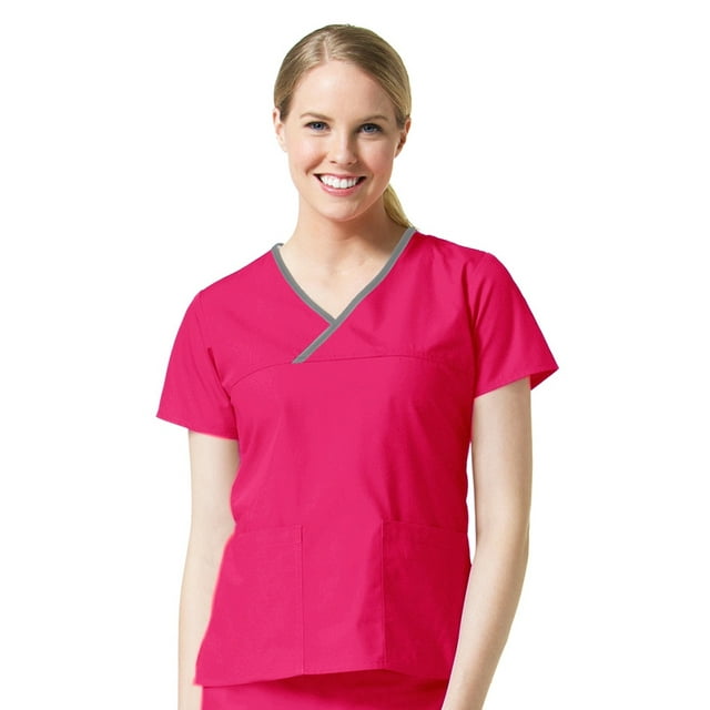 Core par Maevn Haut de Sarrau Cache-Cœur à Encolure en Y pour Femme, Uni, 1