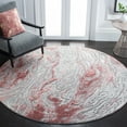 thumbnail image 2 of SAFAVIEH Meadow Giovanni Abstract Area Rug, Grey/Pink, 6'7" x 6'7" Round, 2 of 7