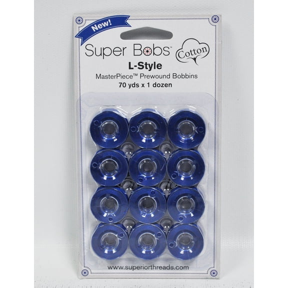 Super Bobs MasterPiece Cotton 70yd Prewound Bobbins 12ct L-Style Starry Starry Night