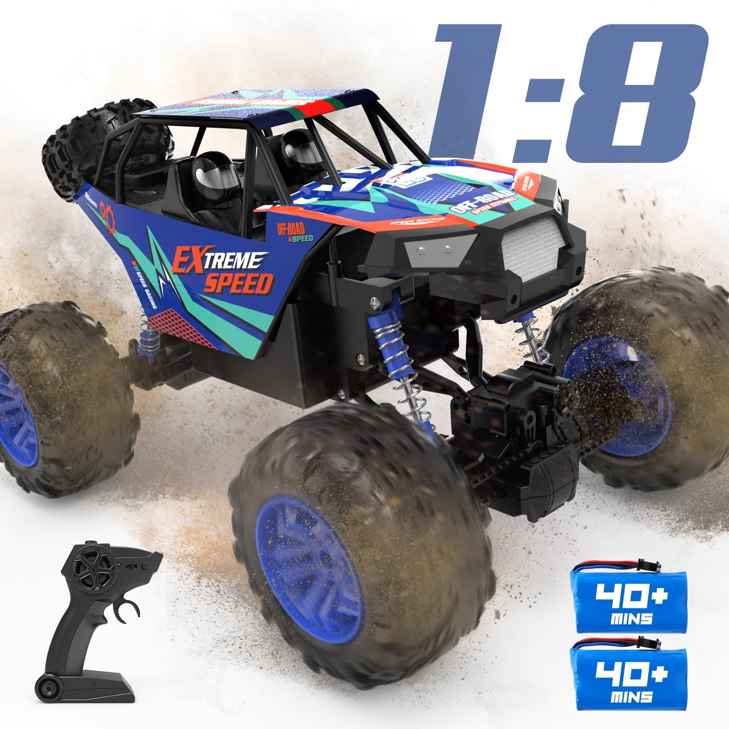 DEERC 1 hibious RC Monster Trucks IPX7 Carro de controle remoto à prova  dágua 4WD Dual Motors Todo o terreno Off Road 2 - Dular