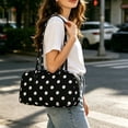 thumbnail image 2 of Slouchy Tote Bags Polka Dot Nylon Bowler Bag for Women Hobo Bags Large Shoulder Bag for Travel Work College, 2 of 8