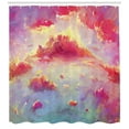 thumbnail image 3 of Ambesonne Coral Shower Curtain, Vibrant Clouds Scenic, 69"Wx70"L, Coral Purple Pale Blue, 3 of 3